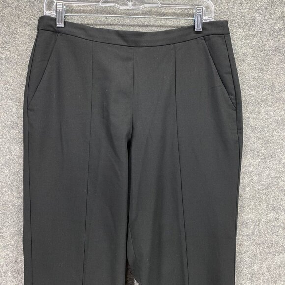 BCBGMAXAZRIA Pants Women 8 Black Pleated Pockets Straight Back Zip High-Rise - Picture 5 of 13